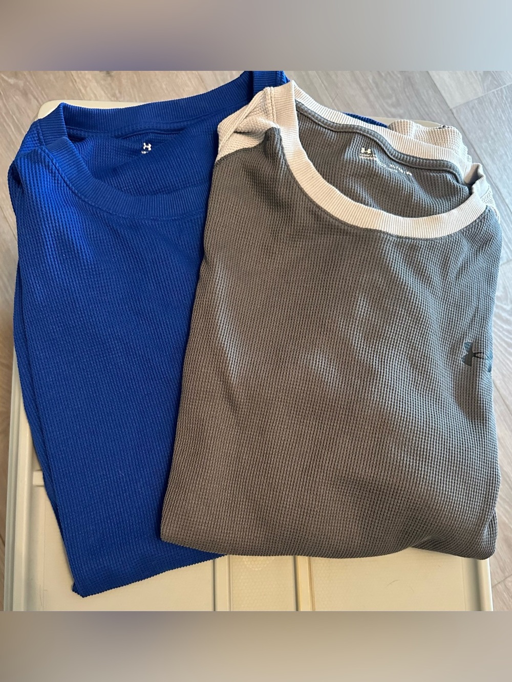 Under Armour Waffle Knit Tops - Royal Blue & Gray
